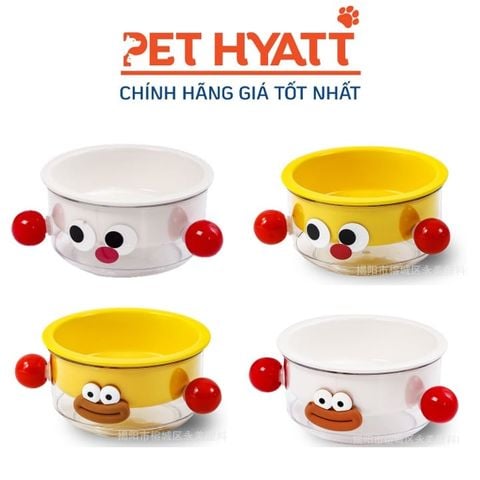  Bát Ăn Gốm Sứ Mặt Hề Có Quai Cầm Tròn Cho Thú Cưng 