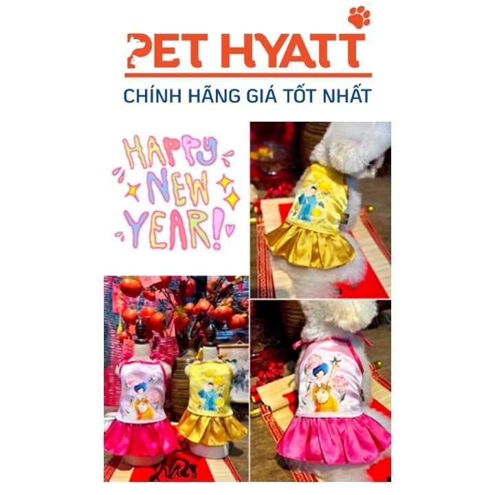 Đầm Yếm Vàng Thiếu Nữ Hoa Cúc YOKO Cho Thú Cưng (Size 2-7)
