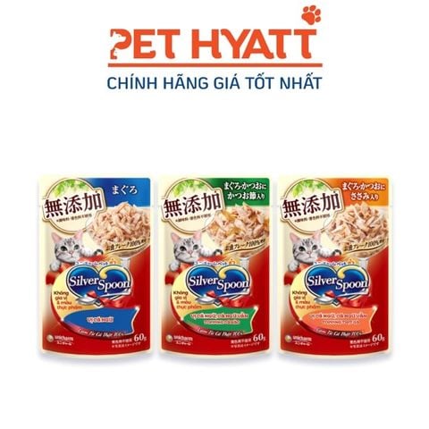  Pate Cho Mèo SILVER SPOON Dạng Thạch Vị Tự Nhiên 