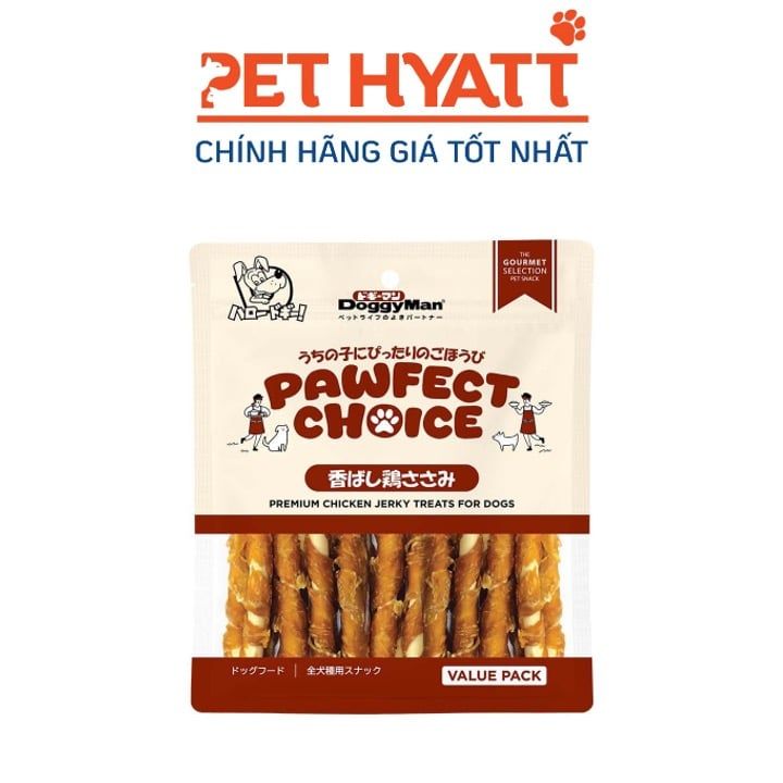 Bánh Thưởng DOGGYMAN Que Cuốn Thịt Gà Cho Thú Cưng 25 Cây