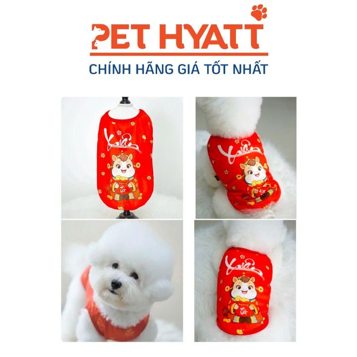 Áo Tết Ngựa Vàng Cầm Túi Tiền YOKO Cho Thú Cưng (size 3-10)