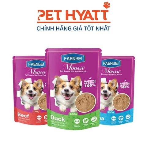  Pate Dạng Mousse FAENBEI Cho Chó Nhiều Vị 