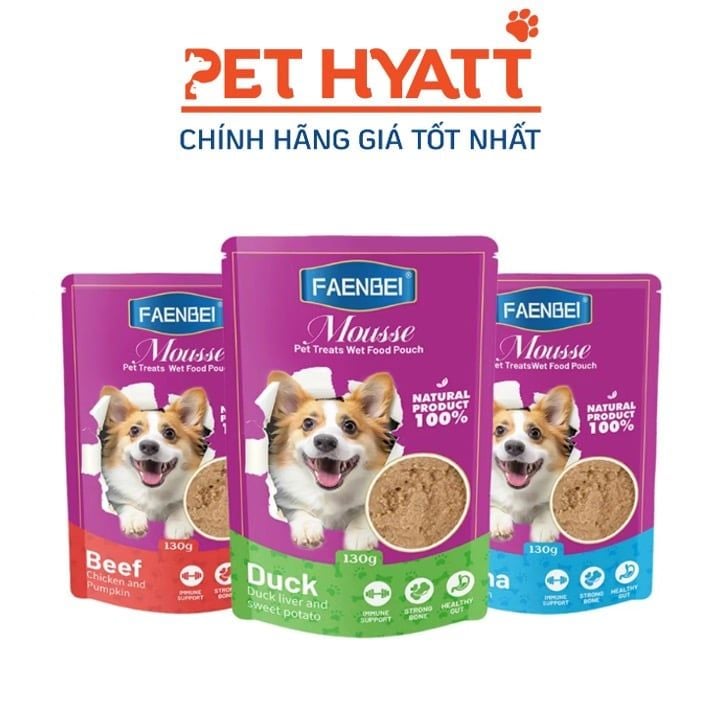Pate Dạng Mousse FAENBEI Cho Chó Nhiều Vị