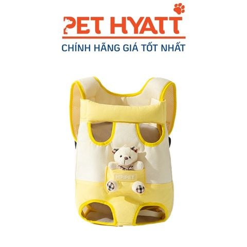  Địu Vận Chuyển Hình Gấu Becca Vàng - Kitty - Cún Tai To 3D Cho Thú Cưng 