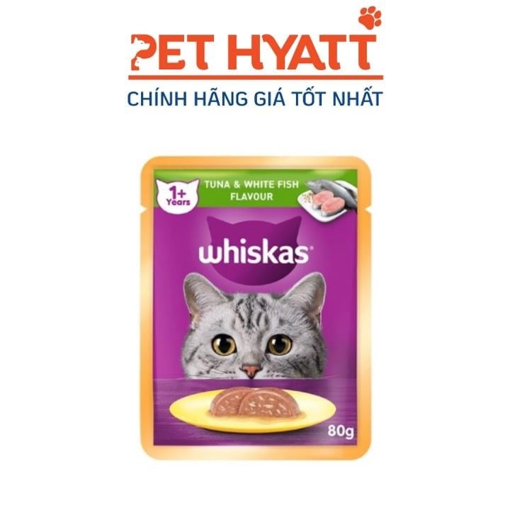 Pate Cho Mèo Vị Cá Ngừ & Cá Trắng WHISKAS Tuna & White Fish