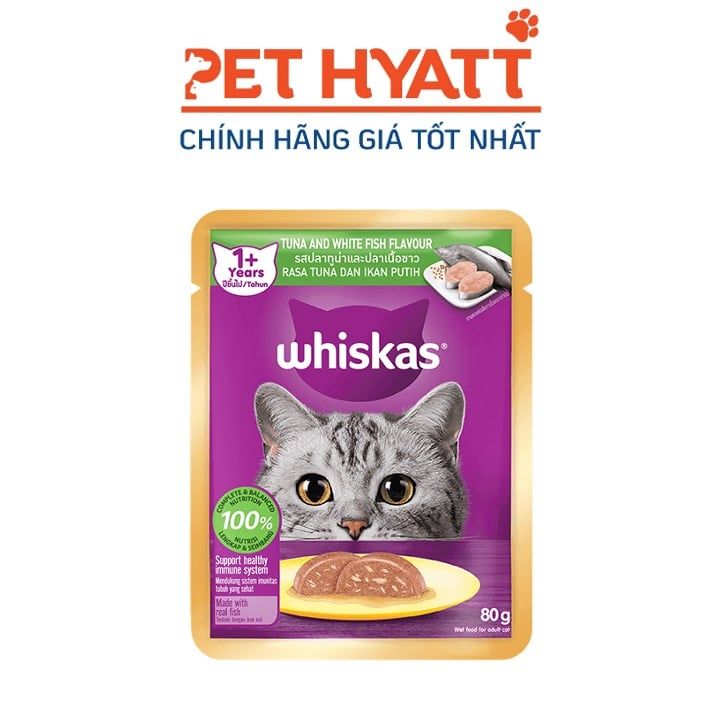 Pate Cho Mèo Vị Cá Ngừ & Cá Thu WHISKAS Tuna & Mackerel