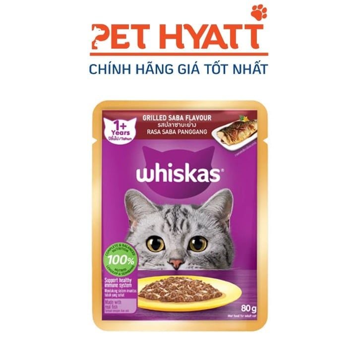 Pate Cho Mèo Vị Cá Saba Nướng WHISKAS Saba Grilled