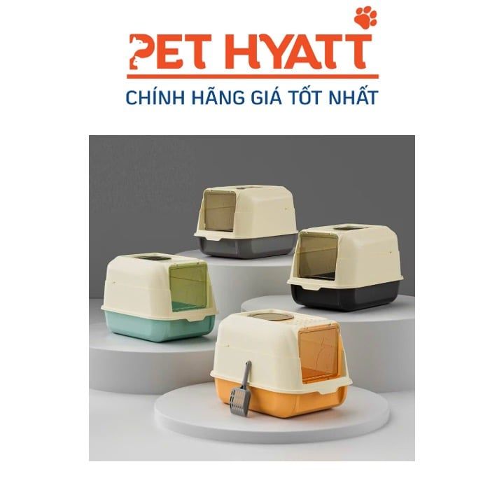 Nhà Vệ Sinh 2 Nắp Kính Cho Mèo 52*36*34