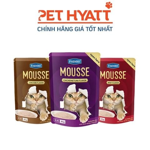  Pate Dạng Mousse FAENBEI Cho Mèo Nhiều Vị 