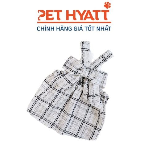  Váy Tweed Caro Đính Nơ Lưng Cho Thú Cưng (XS-XXL) 