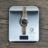 Đồng Hồ Rolex Datejust 36mm 126233-0021 Rep 1:1 Chế Tác Vỏ Demi Bọc Vàng Kim Mặt Đen Cọc Số Đính Đá Dây Kim Loại Jubilee