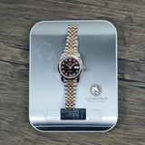 Đồng Hồ Rolex Datejust 41 126331 Rep 1:1 Chế Tác Vỏ Demi Bọc Vàng Hồng Mặt Đen Cọc Số Đính Đá Dây Kim Loại Jubilee