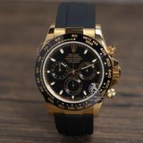 Đồng Hồ Rolex Cosmograph Daytona 116518LN-0043 Rep 1:1 Cao Cấp Vỏ Vàng Kim Mặt Đen Dây Cao Su
