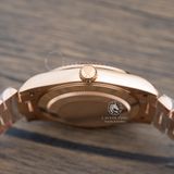 Đồng Hồ Rolex Day-Date 40mm 228235-0003 Rep 1:1 Cao Cấp Vỏ Vàng Hồng Mặt Nâu Cọc Số Đính Đá Baguette Dây Kim Loại
