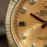 Đồng Hồ Rolex Day-Date 36mm 128238-0008 Rep 1:1 Cao Cấp Vỏ Vàng Kim Mặt Vàng Cọc Số Đá Dây Kim Loại