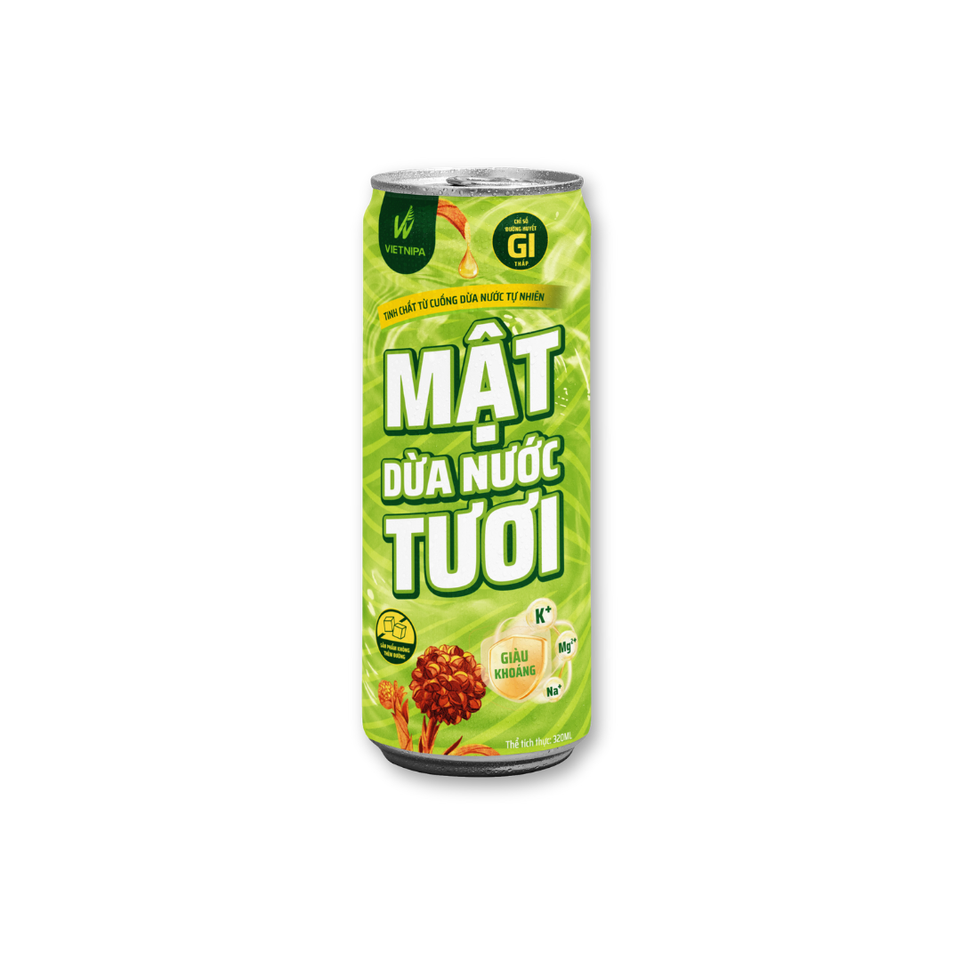  Mật Dừa Nước Tươi VIETNIPA - Lon 320ml 