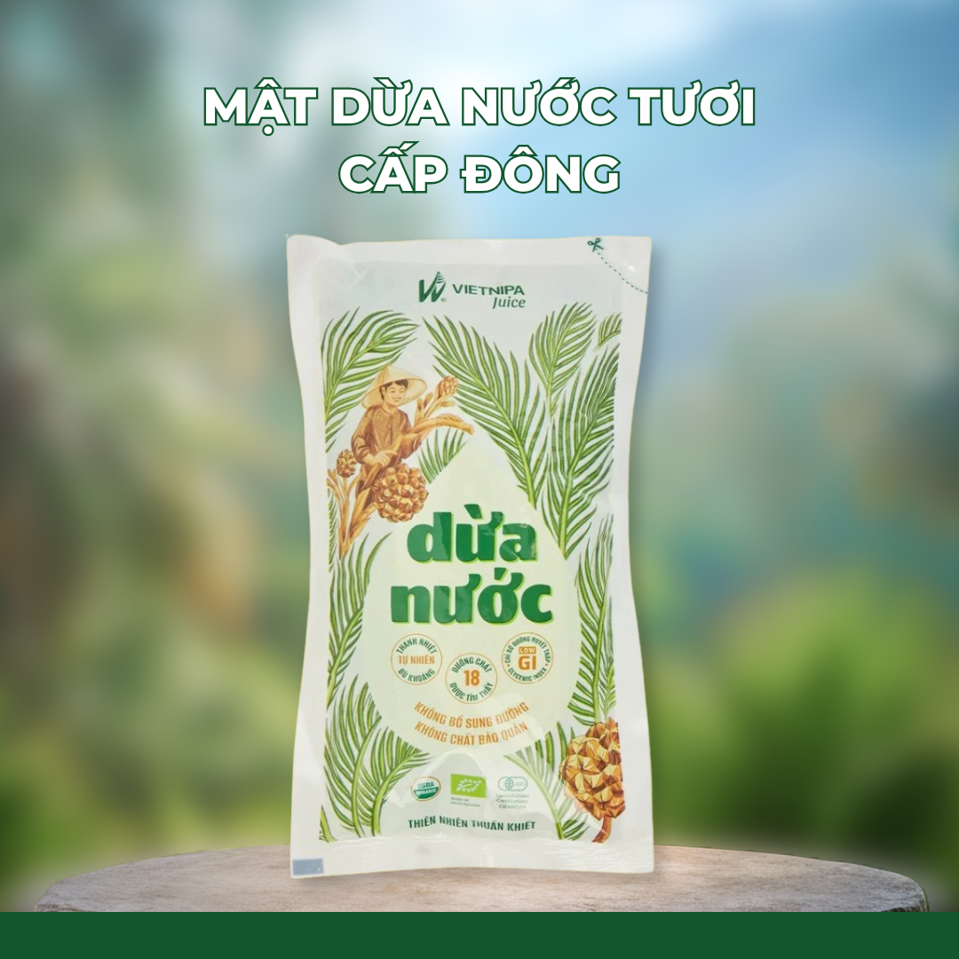  Mật Dừa Nước Tươi Cấp Đông VIETNIPA - Túi 250 ml 