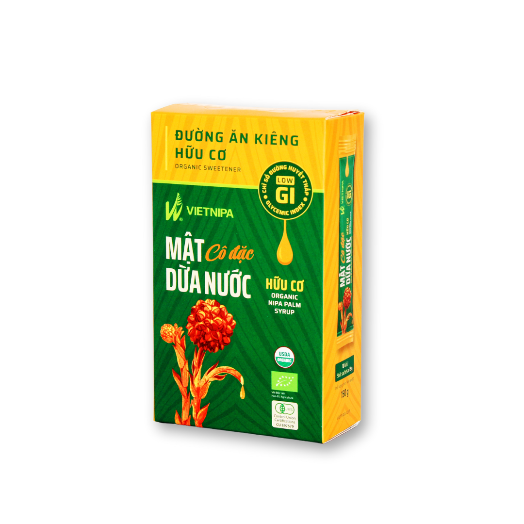  Mật Dừa Nước Cô Đặc Hữu Cơ VIETNIPA - Hộp 10 gói 