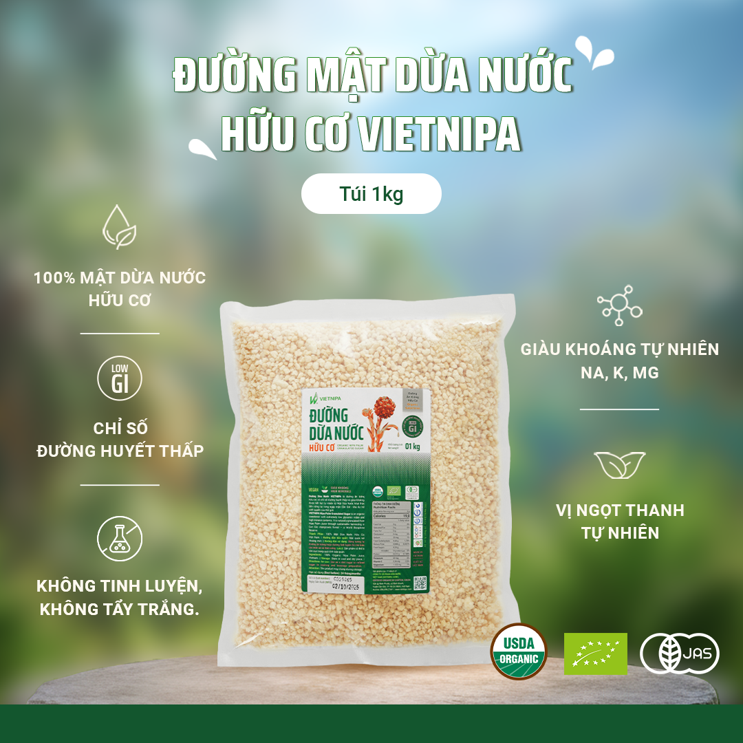  Đường Dừa Nước Hữu Cơ VIETNIPA - 1kg 