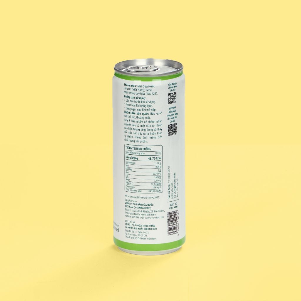  Dừa Nước VIETNIPA Juice - 320 ml 