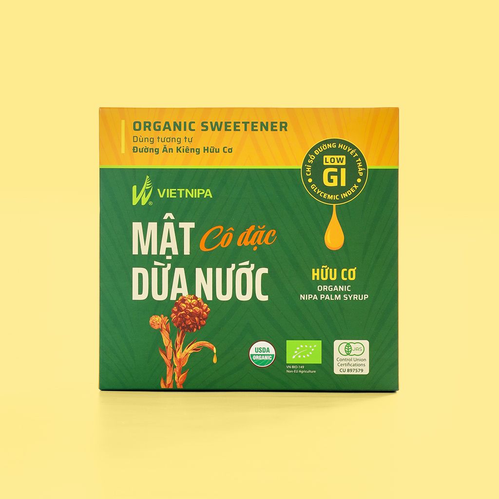  Mật Dừa Nước Cô Đặc Hữu Cơ VIETNIPA - Hộp 30 gói 