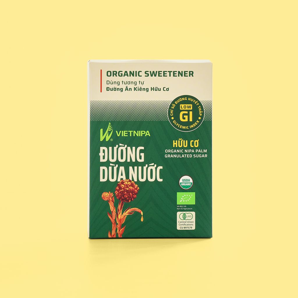  Đường Dừa Nước Hữu Cơ VIETNIPA - Hộp 10 gói 