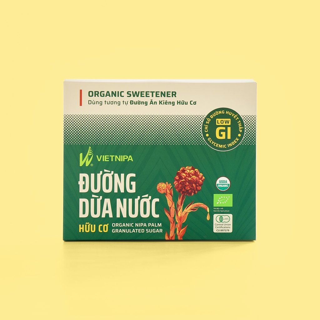  Đường Dừa Nước Hữu Cơ VIETNIPA - Hộp 30 gói 