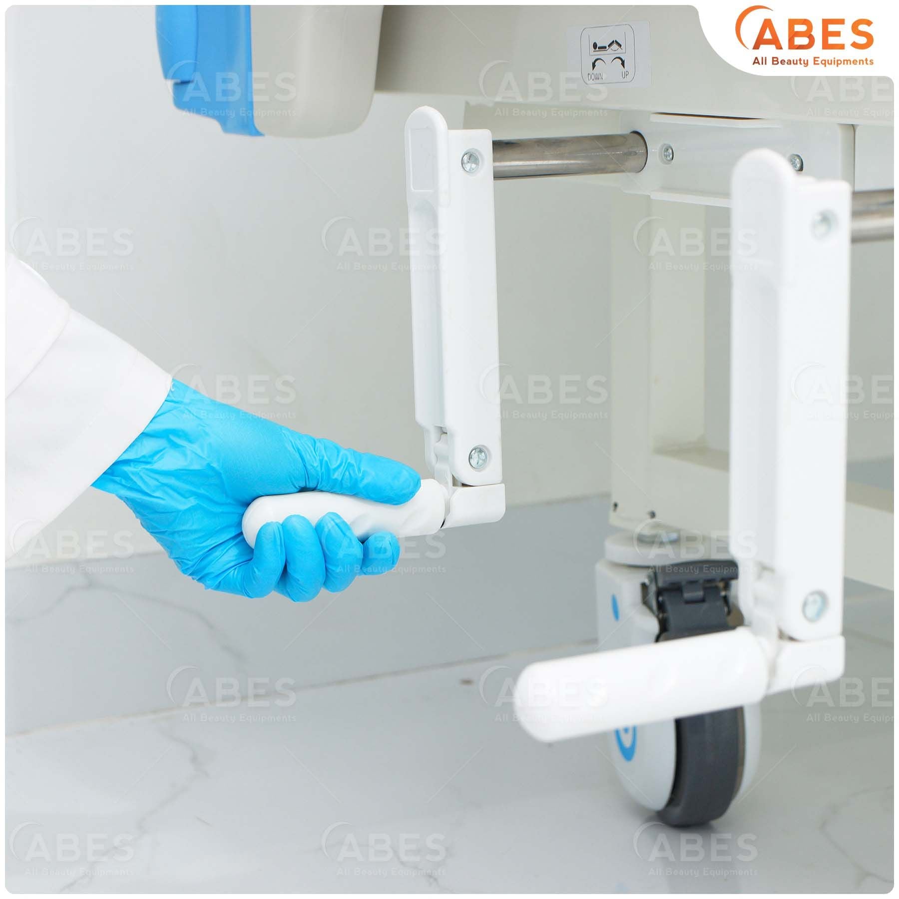  Giường bệnh nhân chỉnh cơ Hi-MEC DL-SY-01 2 tay quay full nhựa, nệm da 