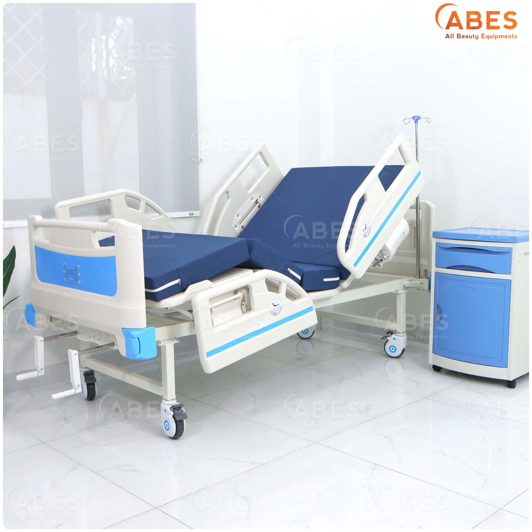  Giường bệnh nhân chỉnh cơ Hi-MEC DL-SY-01 2 tay quay full nhựa, nệm da 