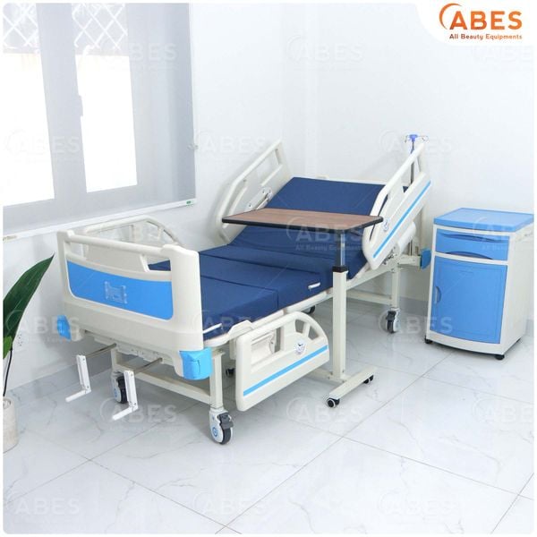  Giường bệnh nhân chỉnh cơ Hi-MEC DL-SY-01 2 tay quay full nhựa, nệm da 