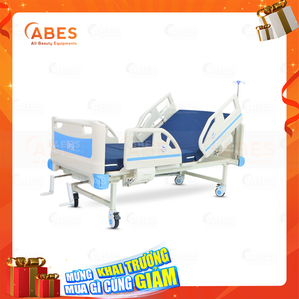  Giường bệnh nhân chỉnh cơ Hi-MEC DL-SY-01 2 tay quay full nhựa, nệm da 