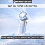  Quạt cầm tay sò lạnh miLife F11 thân xoay 180 độ, pin 4000mAh 9 tiếng, gió 9.8m/s - Bảo hành 12 tháng 