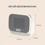  Quạt sưởi gốm mini miLife AH41 công suất 1000W làm nóng nhanh - 2 chế độ có thể treo tường đa năng 