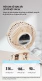  Quạt kẹp tích điện miLife F3B cánh quạt lớn 18cm pin 4000mAh 
