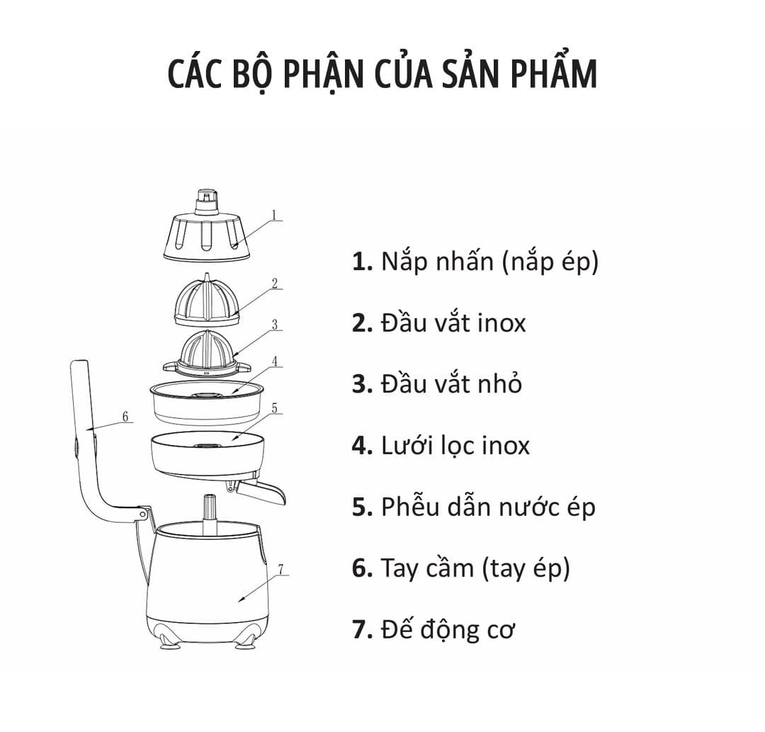  Máy vắt cam Máy ép cam, chuyên dụng miLife JA02 - công suất 120W - vắt kiệt bã bảo hành 12 tháng 