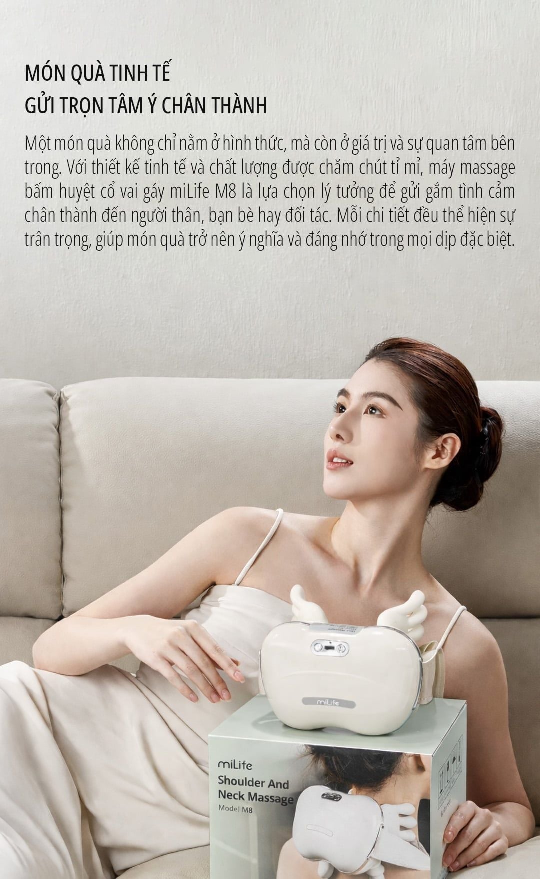  Máy massage cổ vai gáy miLife M8 bấm huyệt mô phỏng tay người - Bảo hành 12 tháng 
