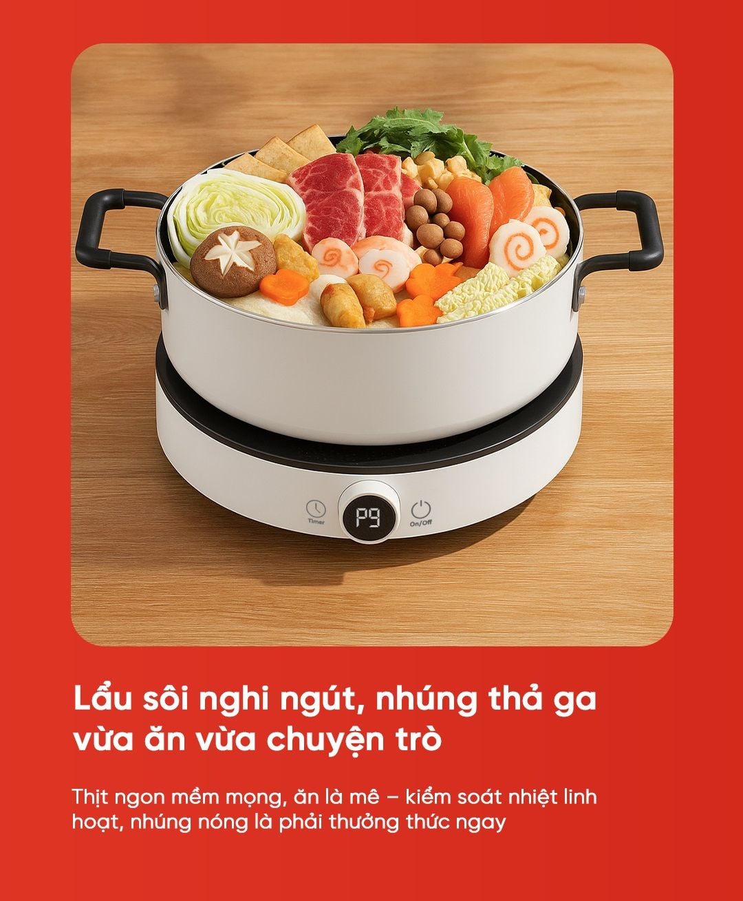  Bếp từ 9 mức nhiệt miLife N2 milife N2 công suất 2100w có đun liu riu, hẹn giờ - Bảo hành 12 tháng 