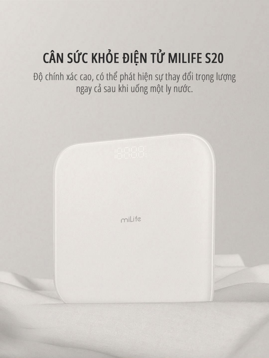  Cân điện tử sức khỏe miLife S20 - Bảo hành 12 tháng 