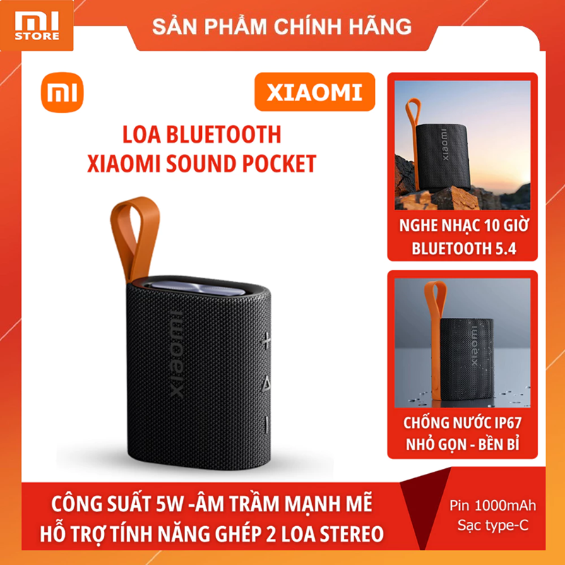  Loa Bluetooth Xiaomi Sound Pocket 5W - Pin 1000mAh - Bluetooth 5.4 - bảo hành 12 Tháng 