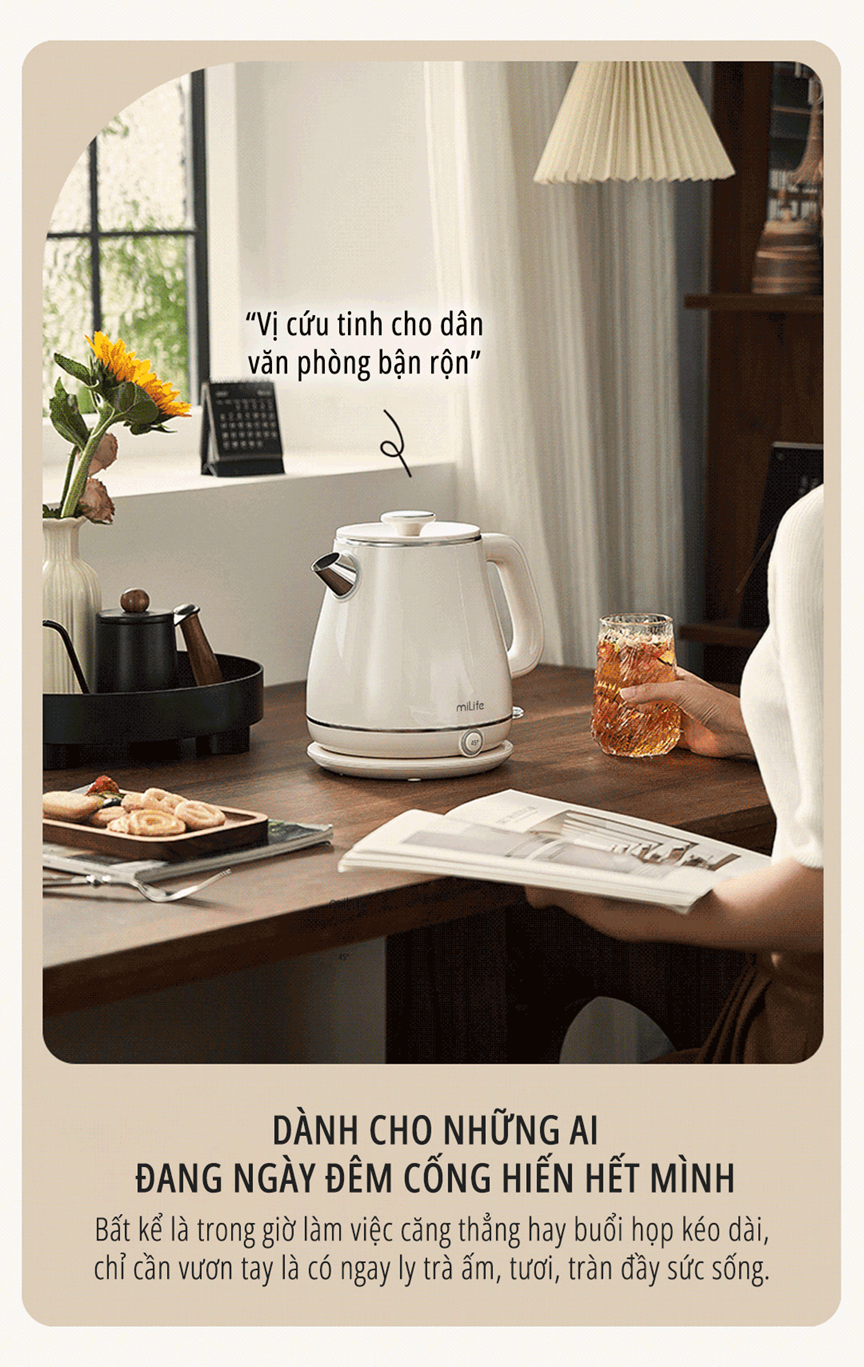  Ấm siêu tốc cao cấp giữ nhiệt miLife N6 1.8L - Bảo hành 12 tháng 