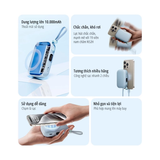  Sạc dự phòng 10000mAh milife 22.5W từ tính Magnetic cho iphone - Màn hình led hiển thị phần trăm pin BH 12 tháng 