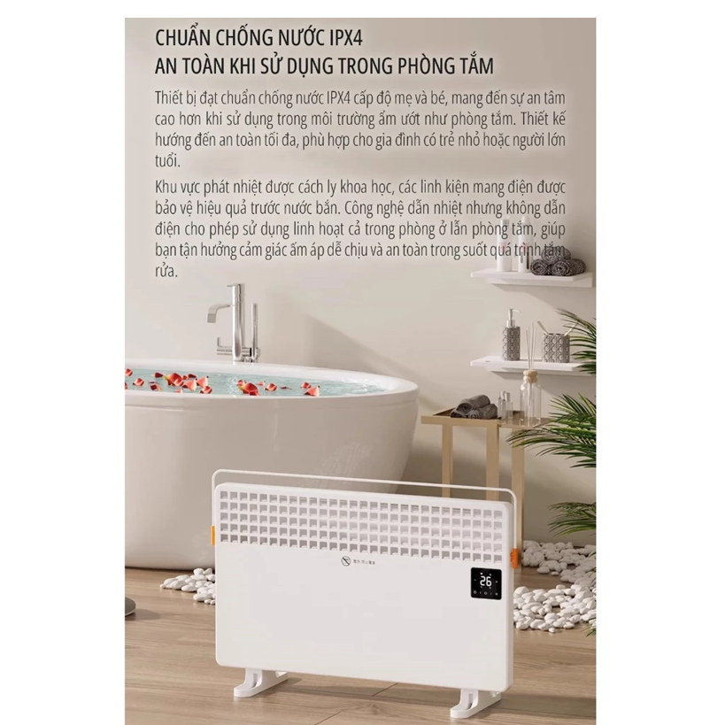  Máy sưởi điện đối lưu miLife AH44 công suất 2200w có remote điều khiển - Bảo hành 12 tháng 
