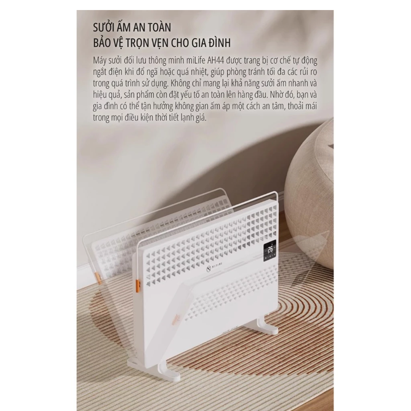  Máy sưởi điện đối lưu miLife AH44 công suất 2200w có remote điều khiển - Bảo hành 12 tháng 