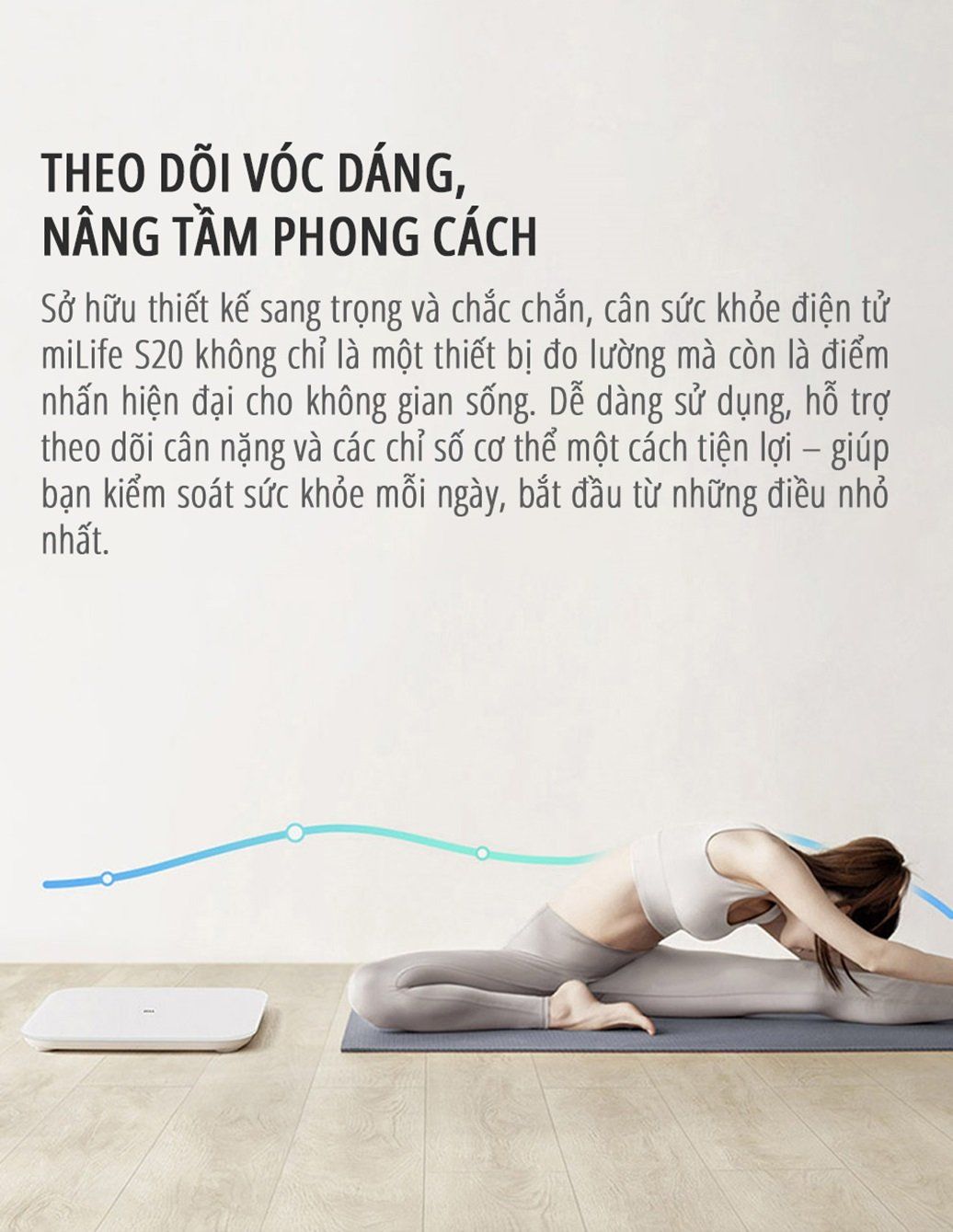  Cân điện tử sức khỏe miLife S20 - Bảo hành 12 tháng 