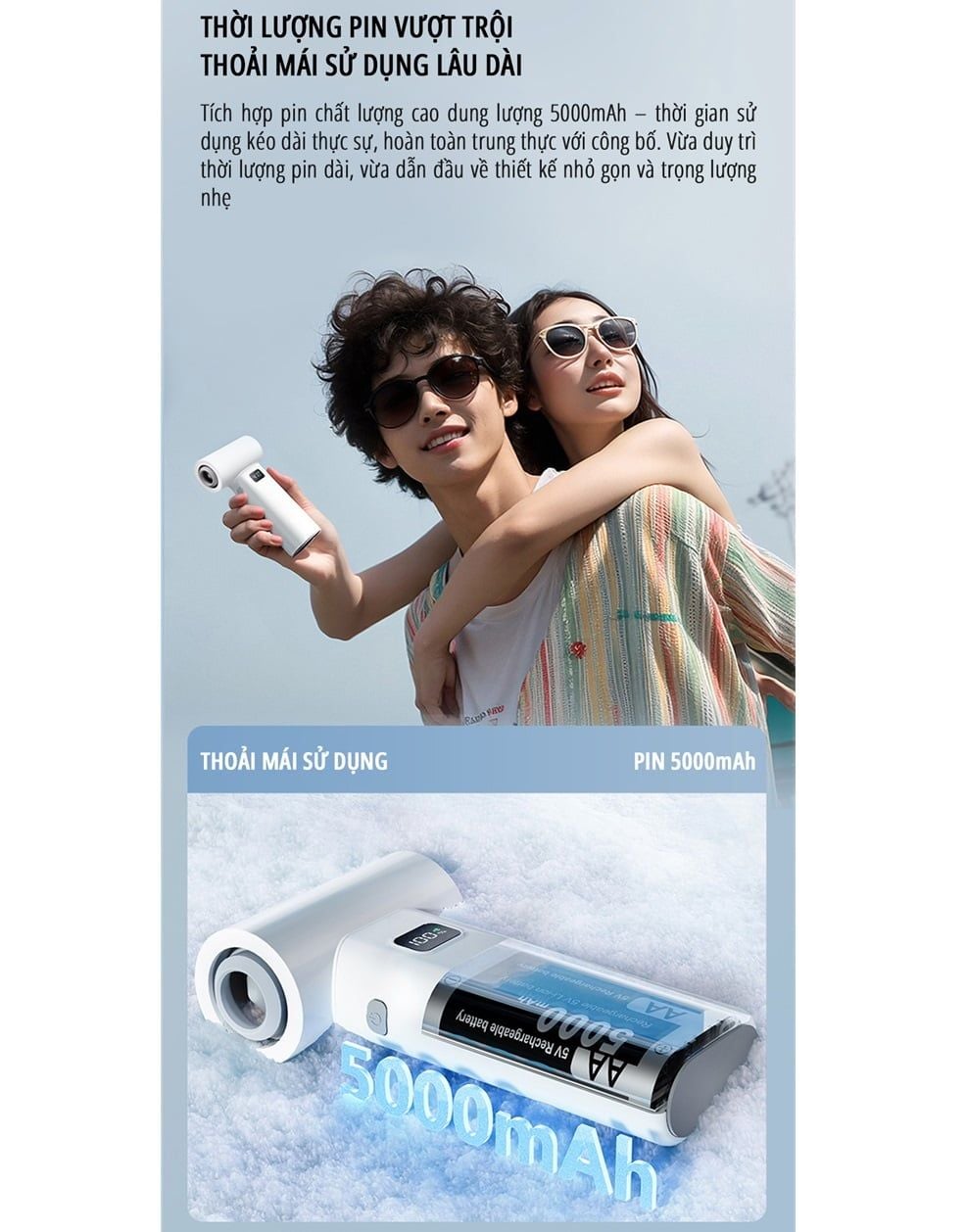  Quạt cầm tay phản lực miLife F1 đa năng 4 in 1 pin 5000mAh - Tích hợp đầu hút có thể làm máy hút bụi đa năng 