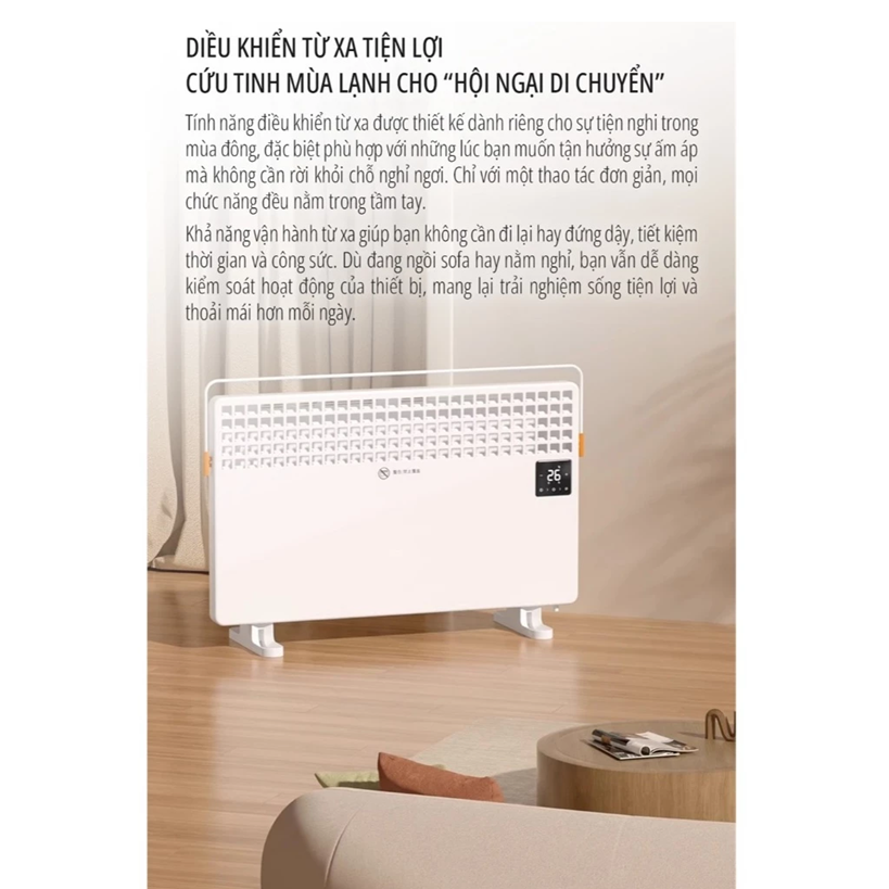  Máy sưởi điện đối lưu miLife AH44 công suất 2200w có remote điều khiển - Bảo hành 12 tháng 