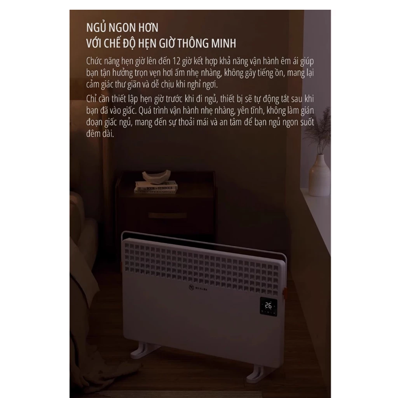  Máy sưởi điện đối lưu miLife AH44 công suất 2200w có remote điều khiển - Bảo hành 12 tháng 