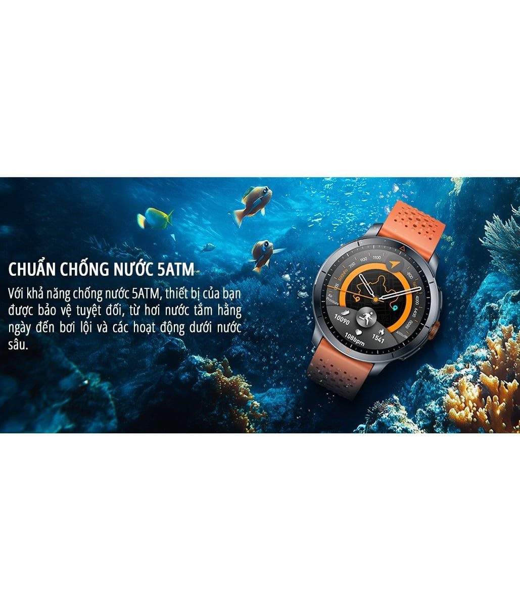  Đồng hồ thông minh đi bơi thể thao nghe gọi HaWoFit KW338 - Kháng nước 5ATM, Ghi âm, GPS độc lập, Chat GPT 