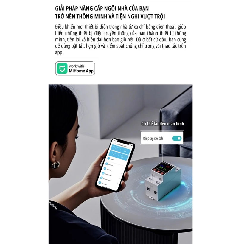  Công tơ điện thông minh wifi miLife 63A kết nối app mihome - Bản nội địa mihome vùng Trung Quốc 