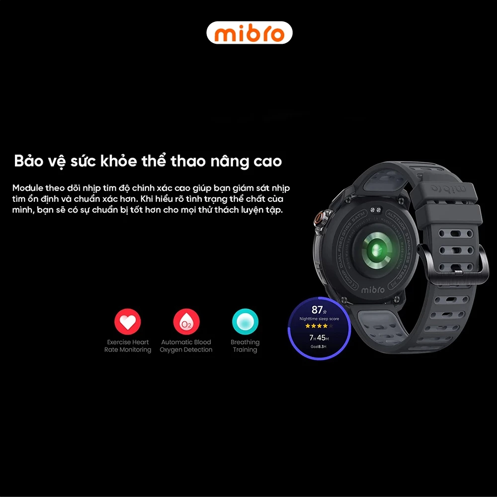 Đồng hồ thông minh đi bơi thể thao nghe gọi Mibro Gs Pro 2 47,5mm - Kháng nước 5ATM có thẻ NFC Bluetooth Smartwatch GPS băng tần kép 